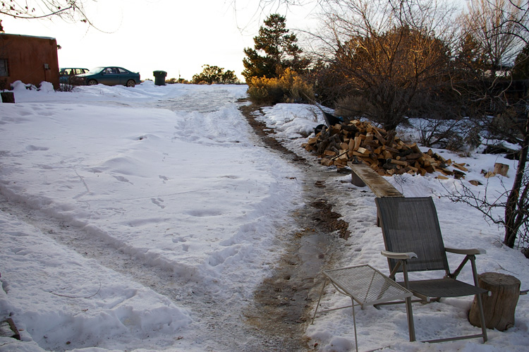 evolving snow-blocked driveway