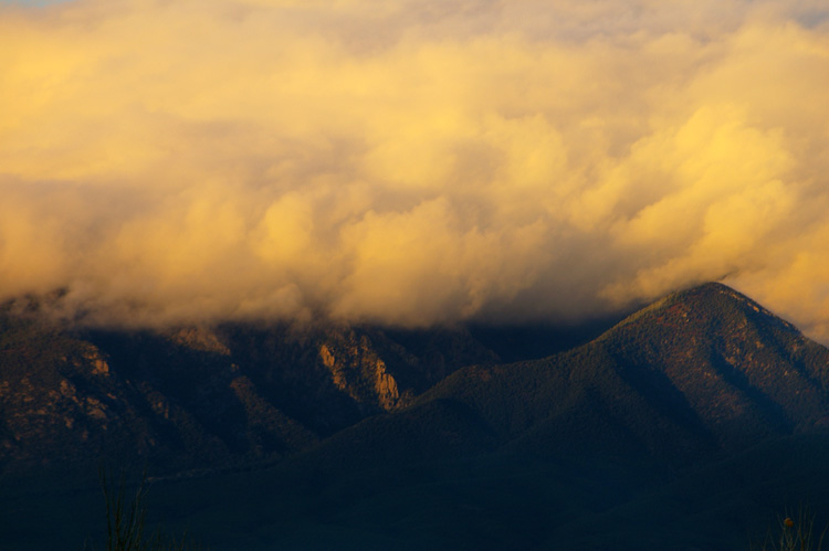 Clouds over Taos Mountain in Taos, New Mexico