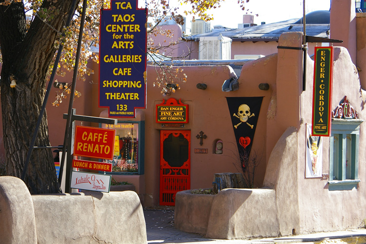 gallery scene in downtown Taos
