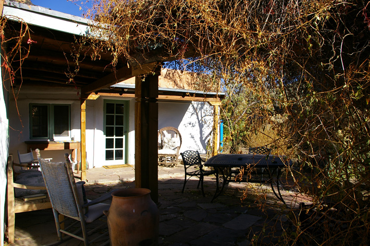 Patio outside an old Taos adobe