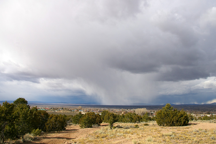 Snow showers seen from Taos, New Mexico