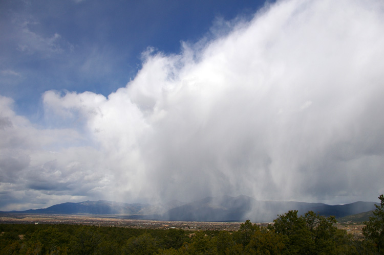 snow showers over Taos, New Mexico