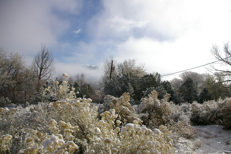 Morning snow in Taos, New Mexico