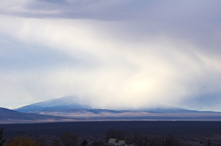 snow shower over San Antonio Peak