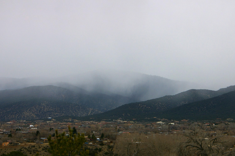 snow showers over Pueblo land