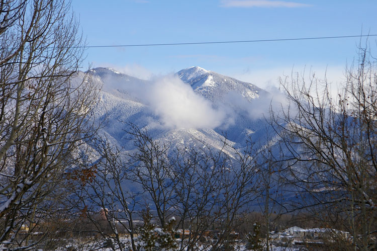 Taos Mountain after overnight snow