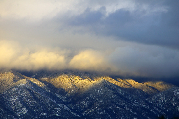 Taos Mountain in clouds