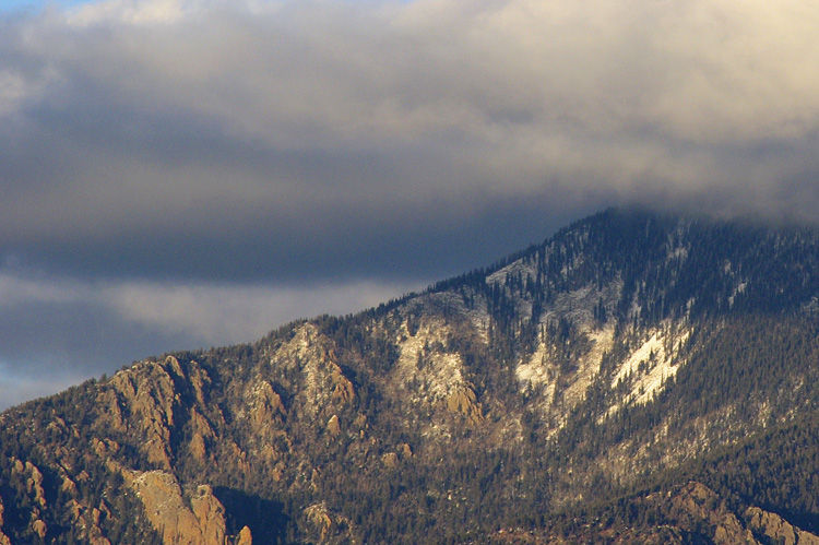 The west ridge of Taos Mountain in a telephoto shot