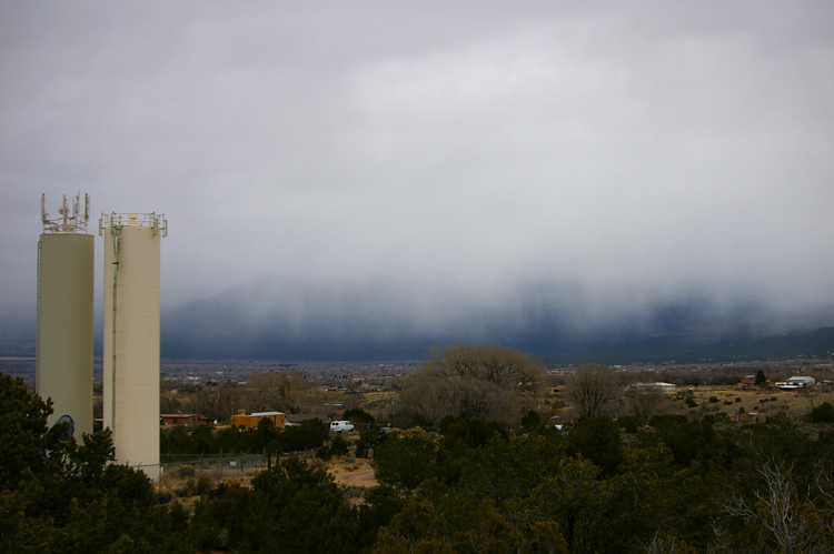 snow showers over Taos