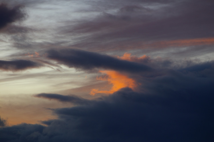 strange clouds at sunset