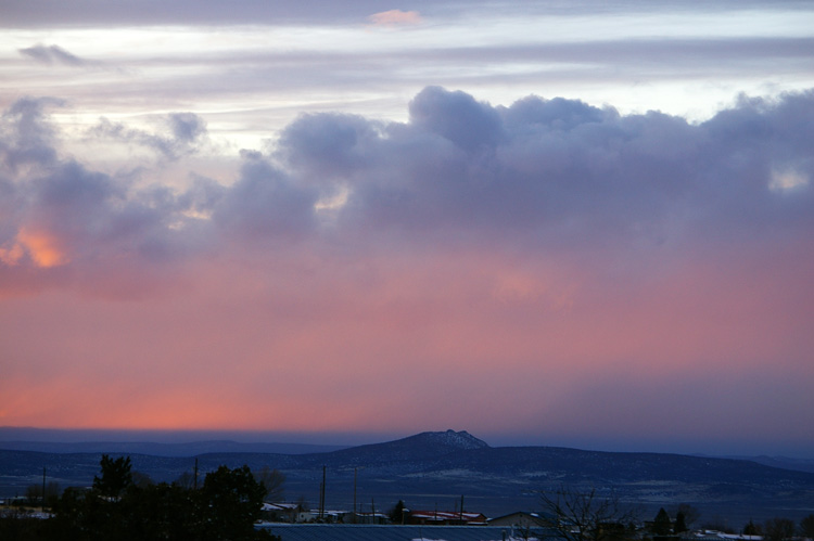Tres Orejas volcano at sunset