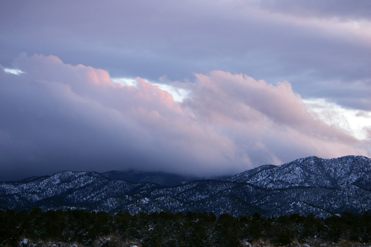 clouds sweeping over Picuris Peak