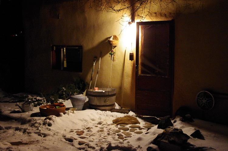 snowy Taos scene