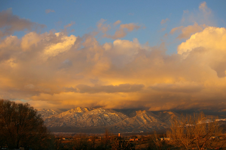 Evening clouds over Taos Mountain