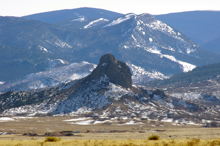 Lava plug from extinct volcano near La Veta, CO