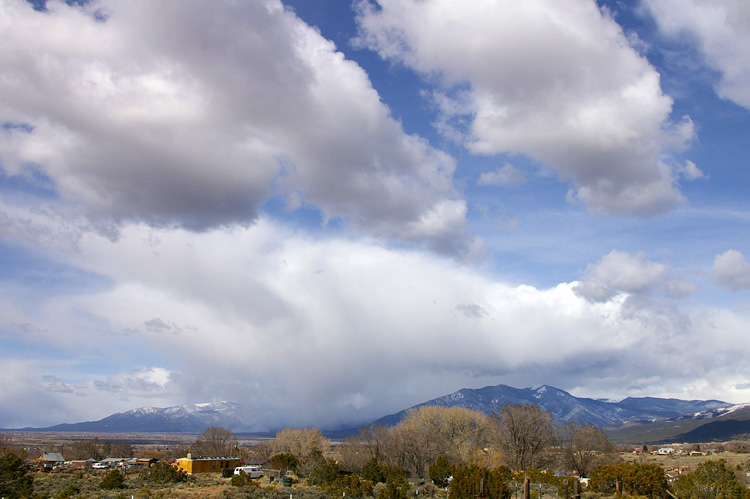 Snow showers seen from Taos, New Mexico