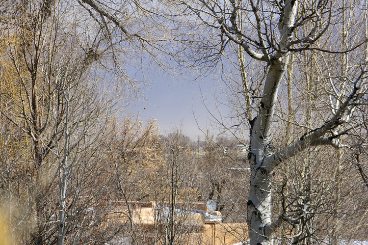 Taos, NM obscured by dust