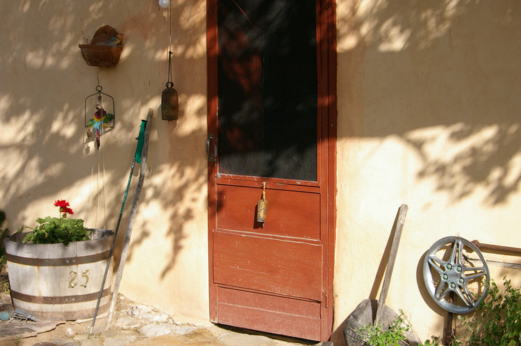 Taos, New Mexico doorway in evening shadows