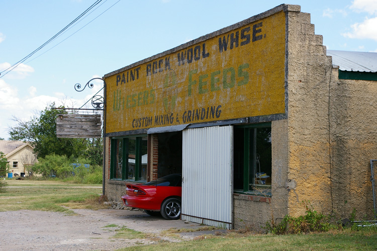 an unusual garage in Paint Rock, Texas