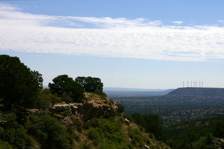 Vista with wind generators at Caprock, New Mexico