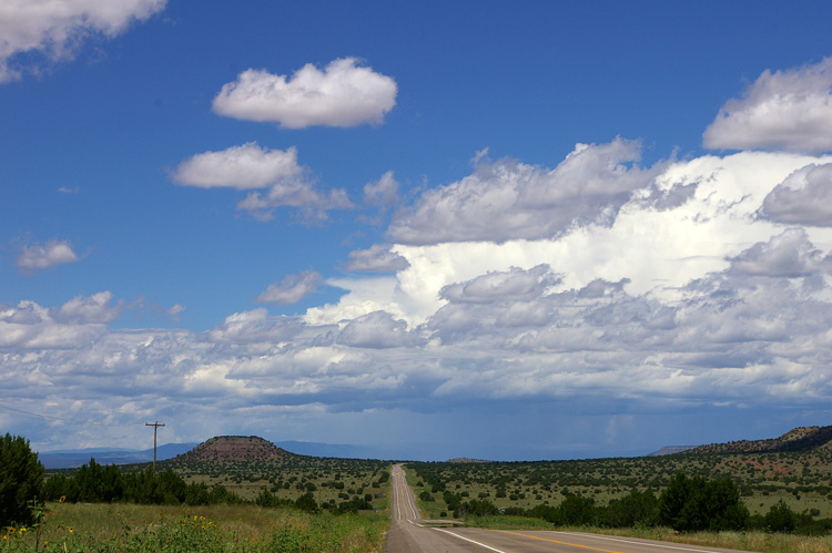 Looking north at the mountains between Las Vegas and Santa Rosa