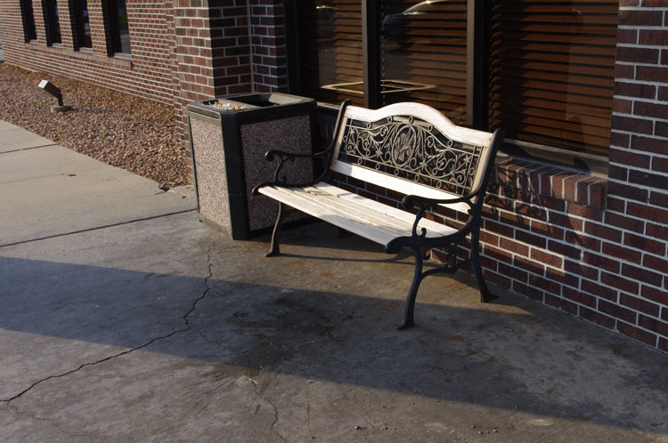 smokers' bench in Ottumwa, IA